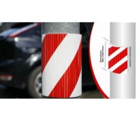 PROTECTOR ESTRIADO COLUMNA 390X320X10mm ROJO/BLANC