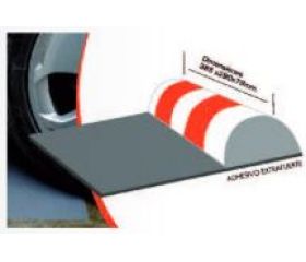 PROTECTOR SUELO MEDIA LUNA 385X290X78mm ROJ/BLANCO