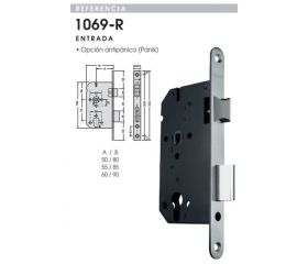 CERRADURA ENTRADA 1069R/20/60RI INOX OCARIZ