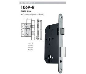 CERRADURA ENTRADA 1069R/23R60RI INOX OCARIZ