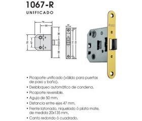 CERRADURA PASO BAÑO 1067R2050RS OCARIZ