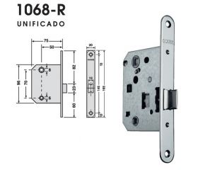 PICAPORTE PASO BAÑO 1068R2050CS OCARIZ