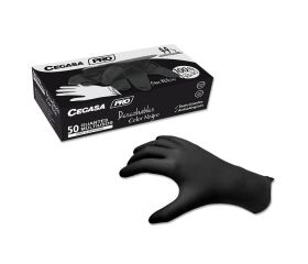 PAQ 50U GUANTES NITRILO NEGRO PRO T9-9,5 CEGASA