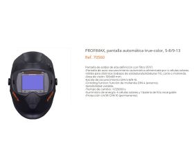 PANTALLA SOLDAR AUTOMATICA 5-8/9-13 PROFIMAX