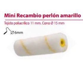 RECAMBIO RODILLO PERLON AMARILLO 10CM