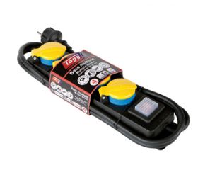 BASE MULTIPLE 6T 2P+TT 2M CABLE+INT IP44 TAYG