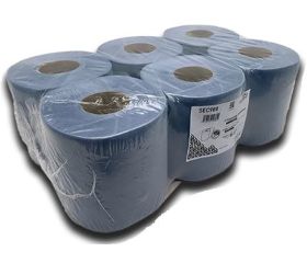 BOBINA PAPEL MANOS 100M 800gr AZUL LAMINADA 2C