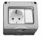 BASE LUZ SCHUKO+INTERRUP.ESTANCA SERIE 34