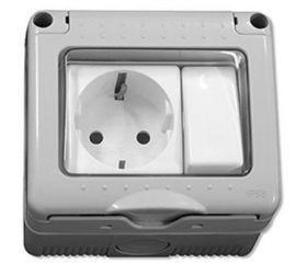 BASE LUZ SCHUKO+INTERRUP.ESTANCA SERIE 34