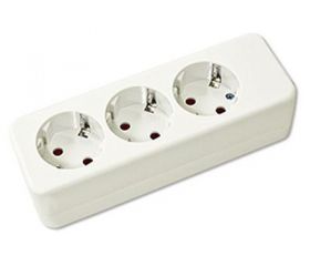 BASE MULTIPLE 3T C/TT 16AMP S/CABLE