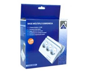 BASE SOBREMESA 5 TOMAS+2 USB 3G 15mm2 15M