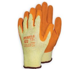 GUANTE ALG/POL NARANJA S/COST REC LATEX RUG T8 TB