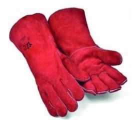 GUANTE SOLDADOR VACUNO ROJO 40CM SERRAJE TB