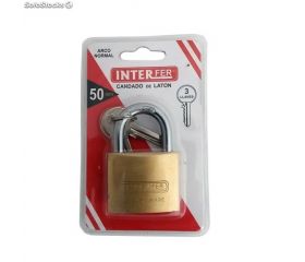 CANDADO A/NORMAL 25mm LATON LL/IGUALES INTERFER
