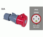 BASE AEREA IP44 32A 380/415V 3P+T