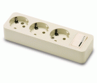 BASE MULTIPLE 3T C/TT+INTERR 16A 250V BLANCO