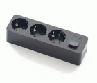 BASE MULTIPLE 3T C/INTERR 16A 250V NEGRA FAMA