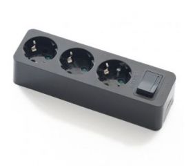 BASE MULTIPLE 3T C/INTERR 16A 250V NEGRA FAMA