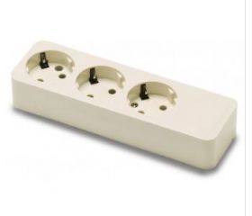 BASE MULTIPLE 3T 16A 3600W S/CABLE S/INT BLANCO