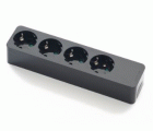 BASE MULTIPLE 4T 16A 250V 3600w NEGRO