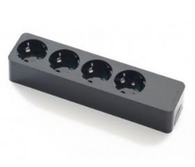 BASE MULTIPLE 4T 16A 250V 3600w NEGRO