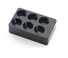 BASE MULTIPLE 6T 16A 250V 3600W NEGRA FAMATEL