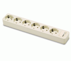 BASE MULTIPLE 6T C/TT+INTERR 16A 250V BLANCO