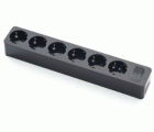 BASE MULTIPLE 6T C/INTERR 16A 250V NEGRA FAMA