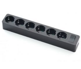 BASE MULTIPLE 6T C/INTERR 16A 250V NEGRA FAMA