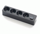 BASE MULTIPLE 4T C/INTERR 16A 250V NEGRA