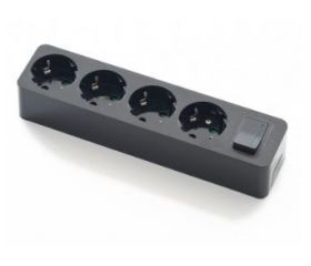 BASE MULTIPLE 4T C/INTERR 16A 250V NEGRA