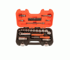 JGO VASOS 34 PCS 1/4"-3/8"+PUNTAS BAHCO