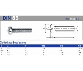 TORNILLO DIN 85 M4X8 CINC