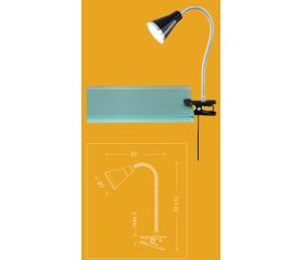 LAMPARA FLEXIBLE LED ESTUDIO C/PINZA 4W NEGRO