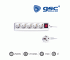 BASE MULTIPLE 5T+INT 3X1 1,5M CABLE BLANCO