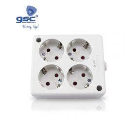 BASE MULTIPLE 4T S/CABLE BLANCO CUADRADO
