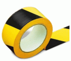 ROLLO CINTA ADHESIVA SEÑAL 33MX50mm AMAR/NEGRO