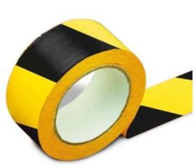 ROLLO CINTA ADHESIVA SEÑAL 33MX50mm AMAR/NEGRO