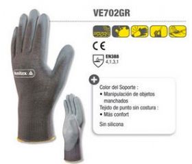 GUANTE POLIAMIDA/PALMA PU GRIS T7