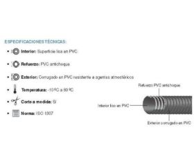 MT MANGUERA URARTU ST GRIS 45X51mm (HELICOI PVC)