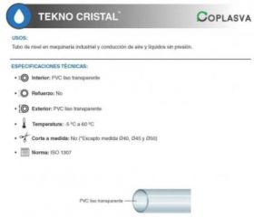 MT MANGUERA TEKNO CRISTAL 6X10mm (TRANSPARENTE)