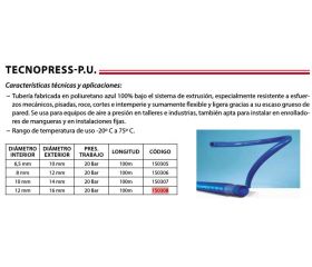 MT MANGUERA TECNOPRESS-PU AZUL 12X16mm 20BAR