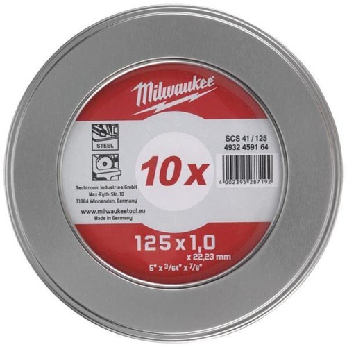 CAJA 10 DISCO CORTE ABRAS 125X1X22 PRO MILWAUKEE