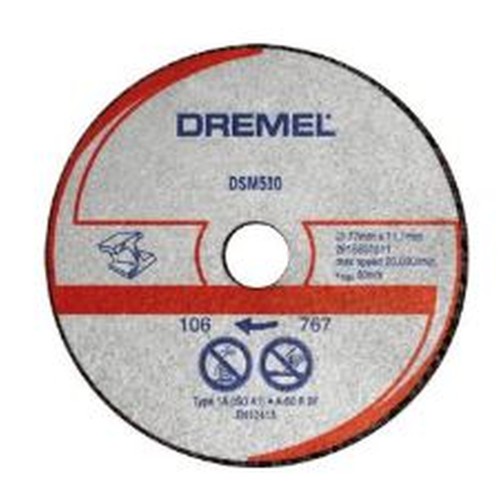 PAQ 3U DISCOS CORTE METAL 77mm DREMEL DSM20