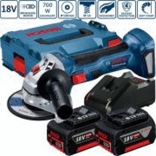 RADIAL GWS 18V-7 125mm+2BAT 4,0Ah MAL BOSCH