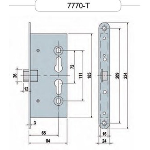 CERRADURA CORTAFUEGO 7770-T LINCE
