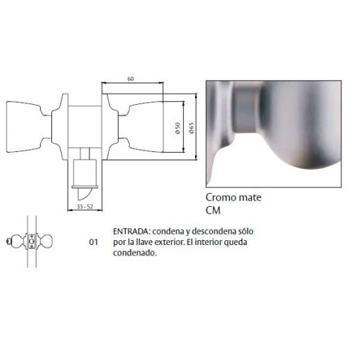 CERRADURA 2501 70CM TESA