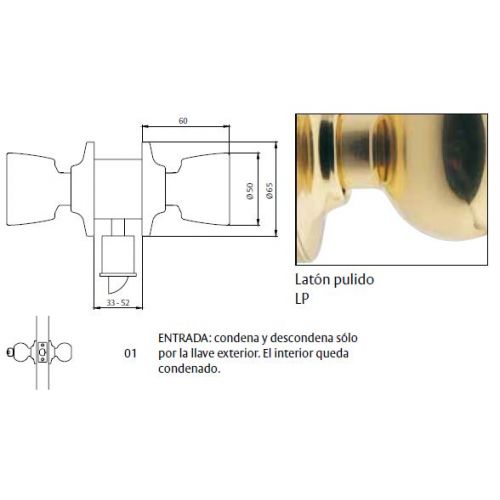 CERRADURA 2501 70LP TESA