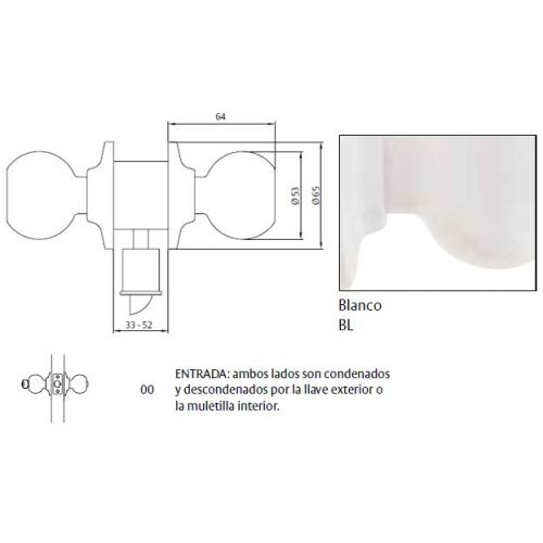 CERRADURA 2900 70BL TESA