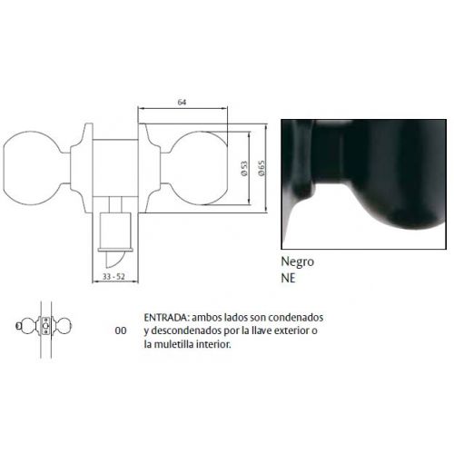 CERRADURA 2900 70NE TESA